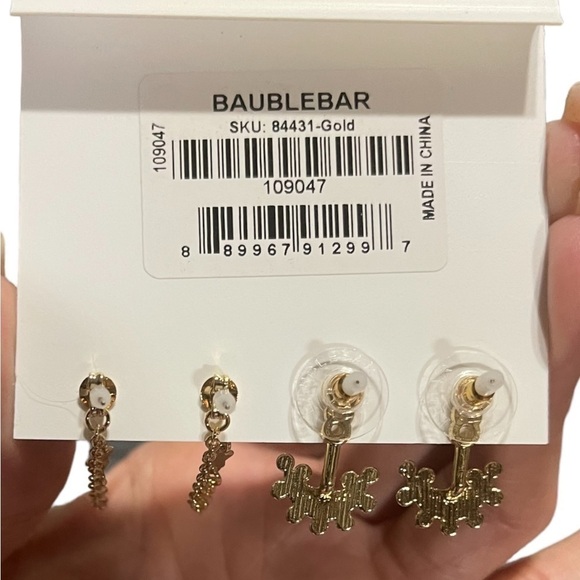 Bauble Bar Earrings Gold Cosmic Couple Earring Set Pierced Earrings Gold Tone - Picture 3 of 7